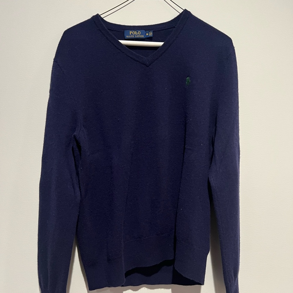 Polo by Ralph Lauren Men's Deep Blue V-Neck Sweater